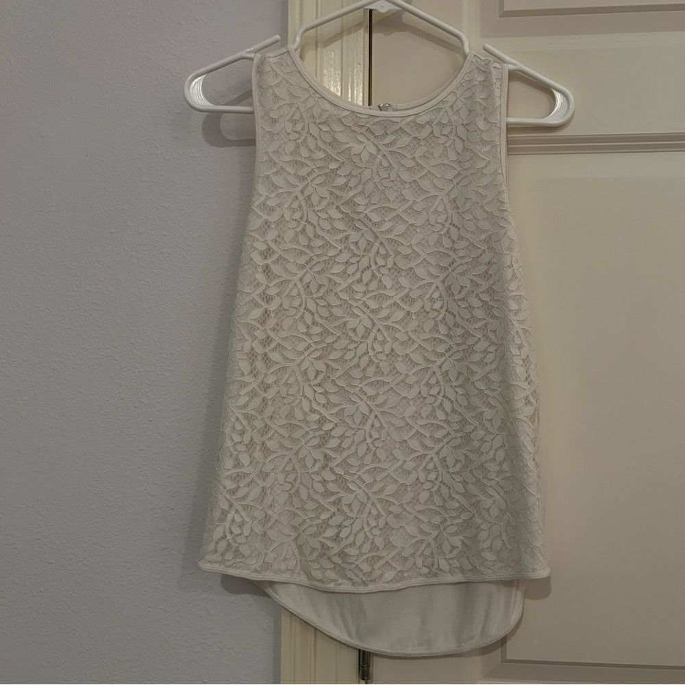 Loft white lace petite blouse